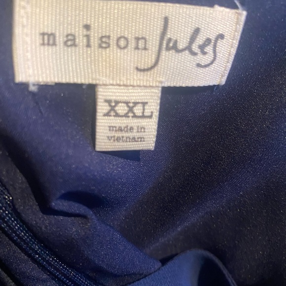 Maison Jules Navy blue floral mini dress sleeveless fit and flare womens sizeXXL - Picture 4 of 4